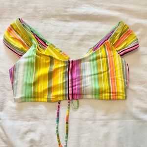 Raisins Lace Up Back Bikini Top. Worn once